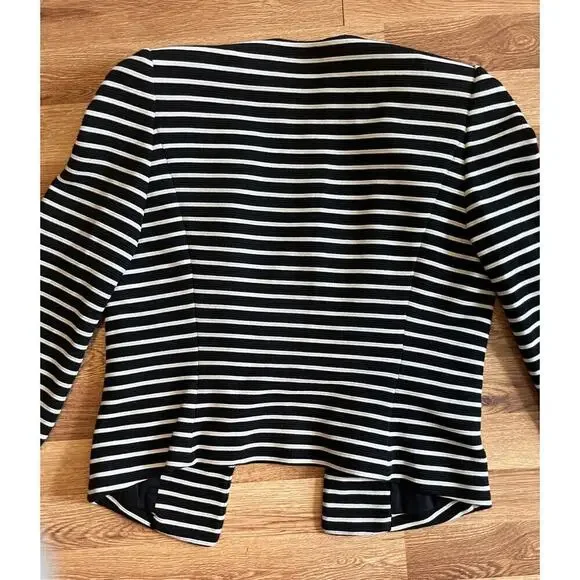 BCBGMAXAZRIA Hendrix Black and White Stripe Knit Blazer XS - Picture 11 of 13